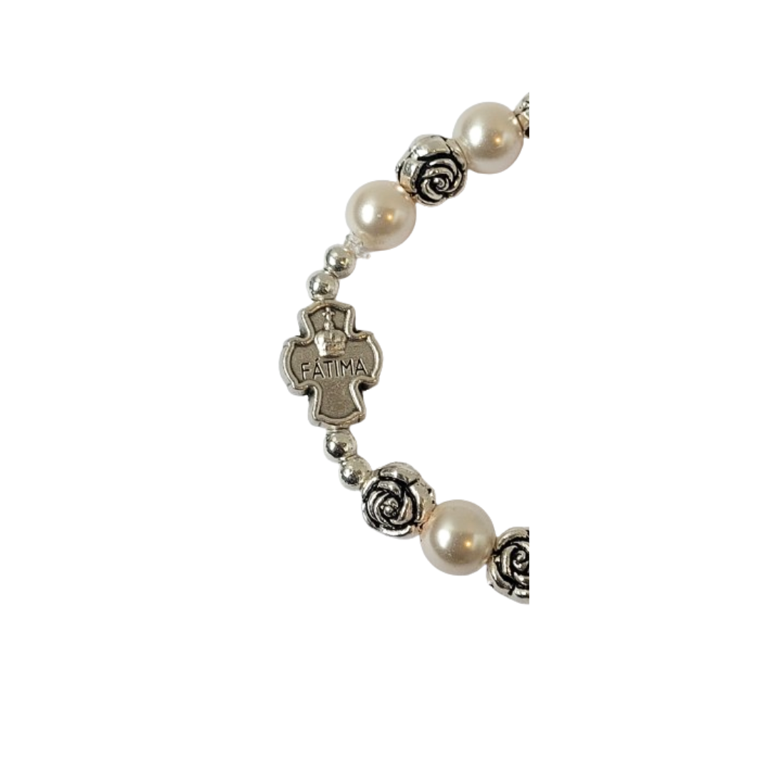 Pearl Bracelet with Roses