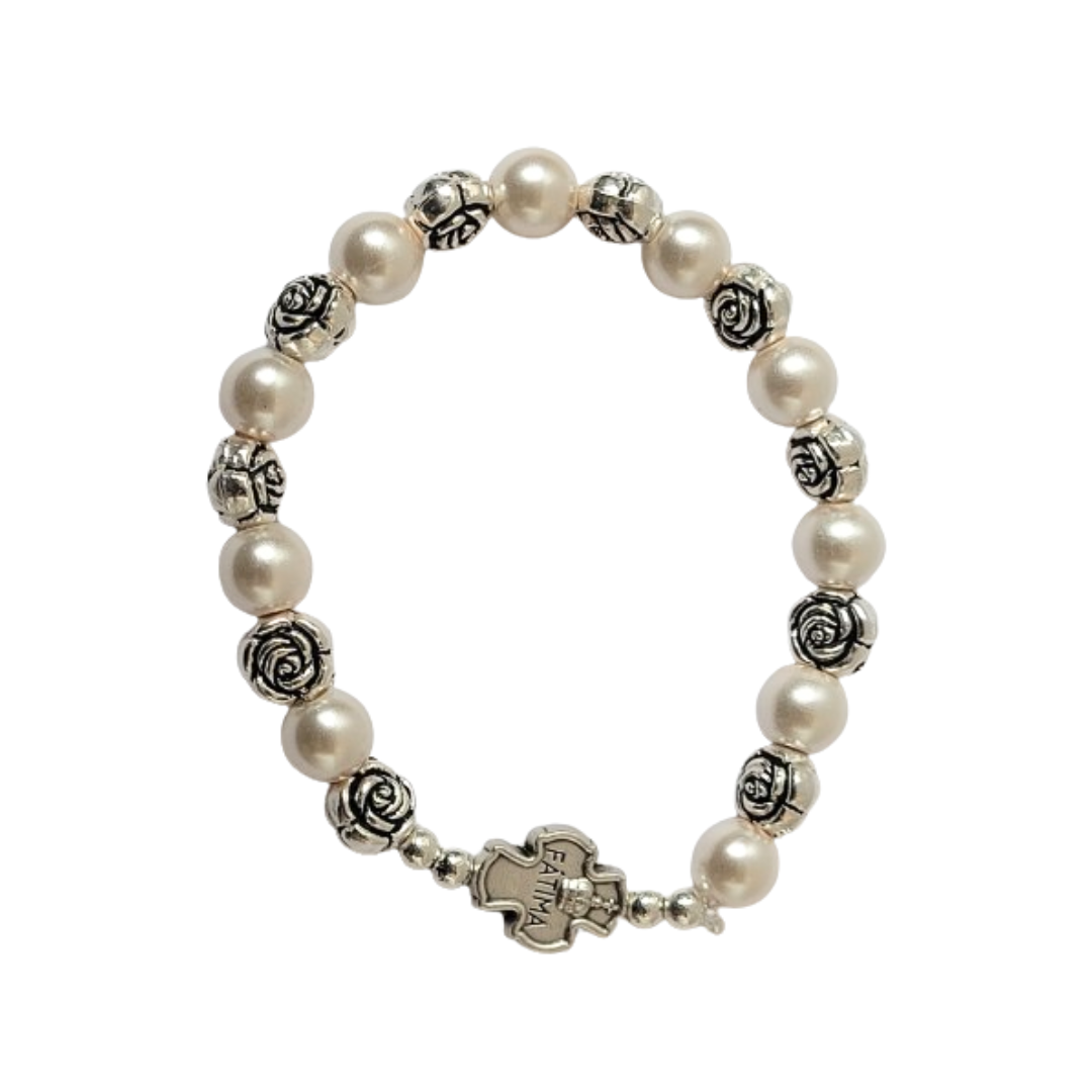 Pearl Bracelet with Roses