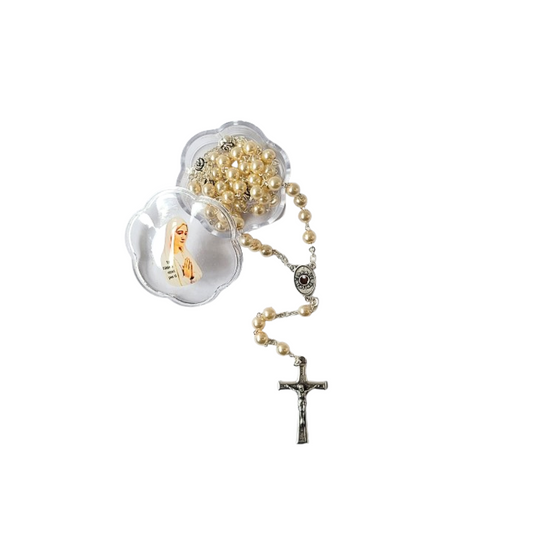 Rosario de Perlas con Rosas de Plata