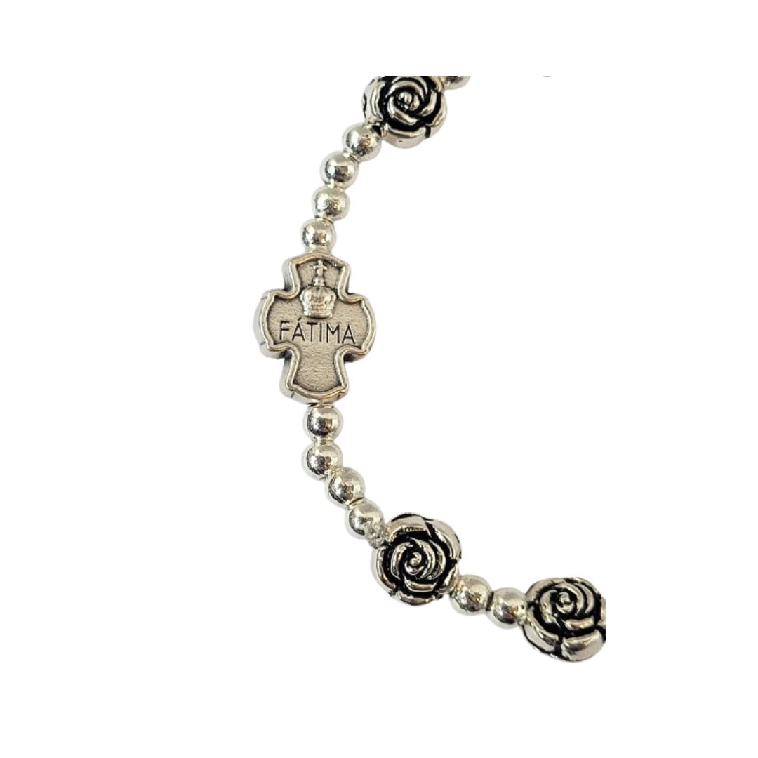 Silver Bracelet with Roses