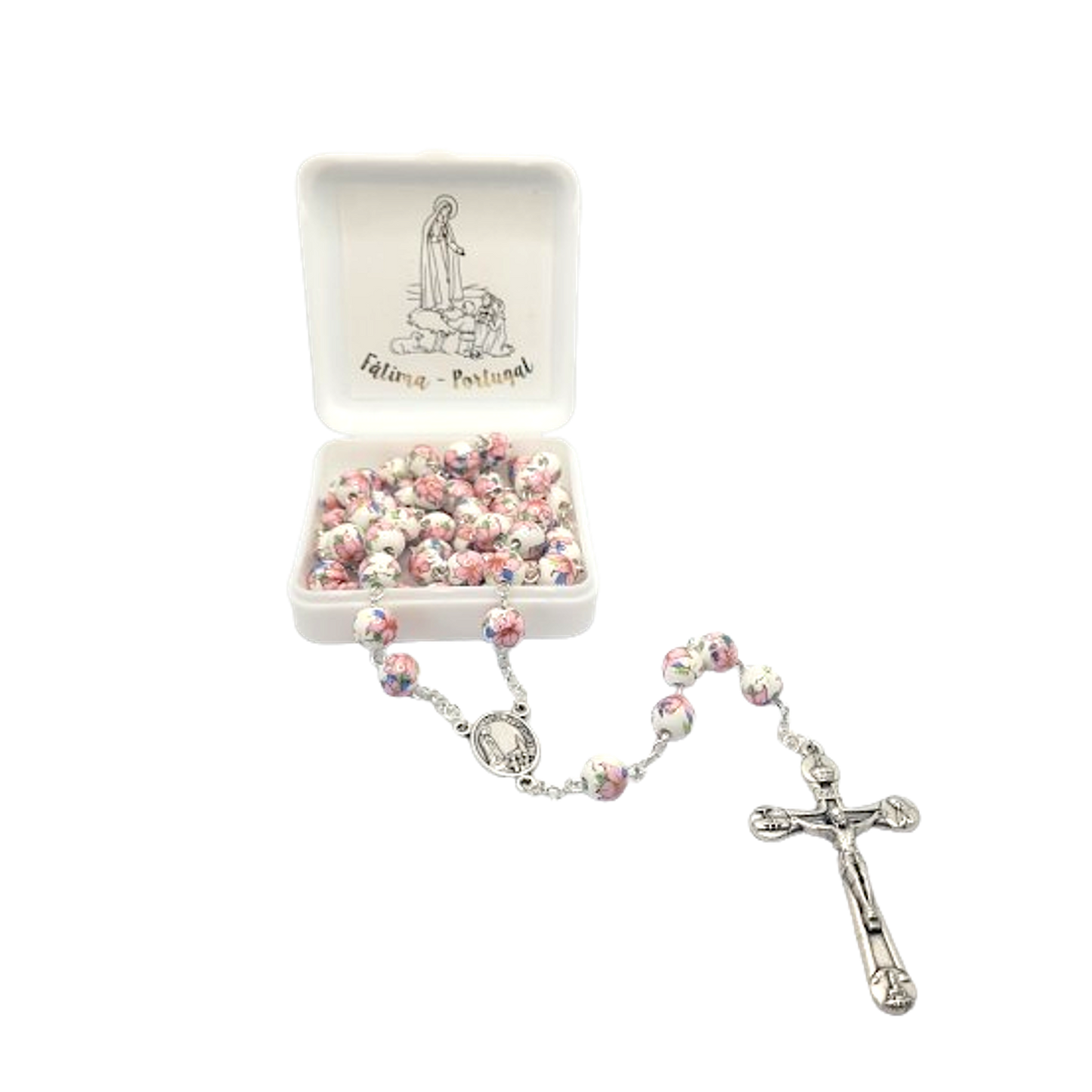 Devotion Rosary in Glass with Flowers