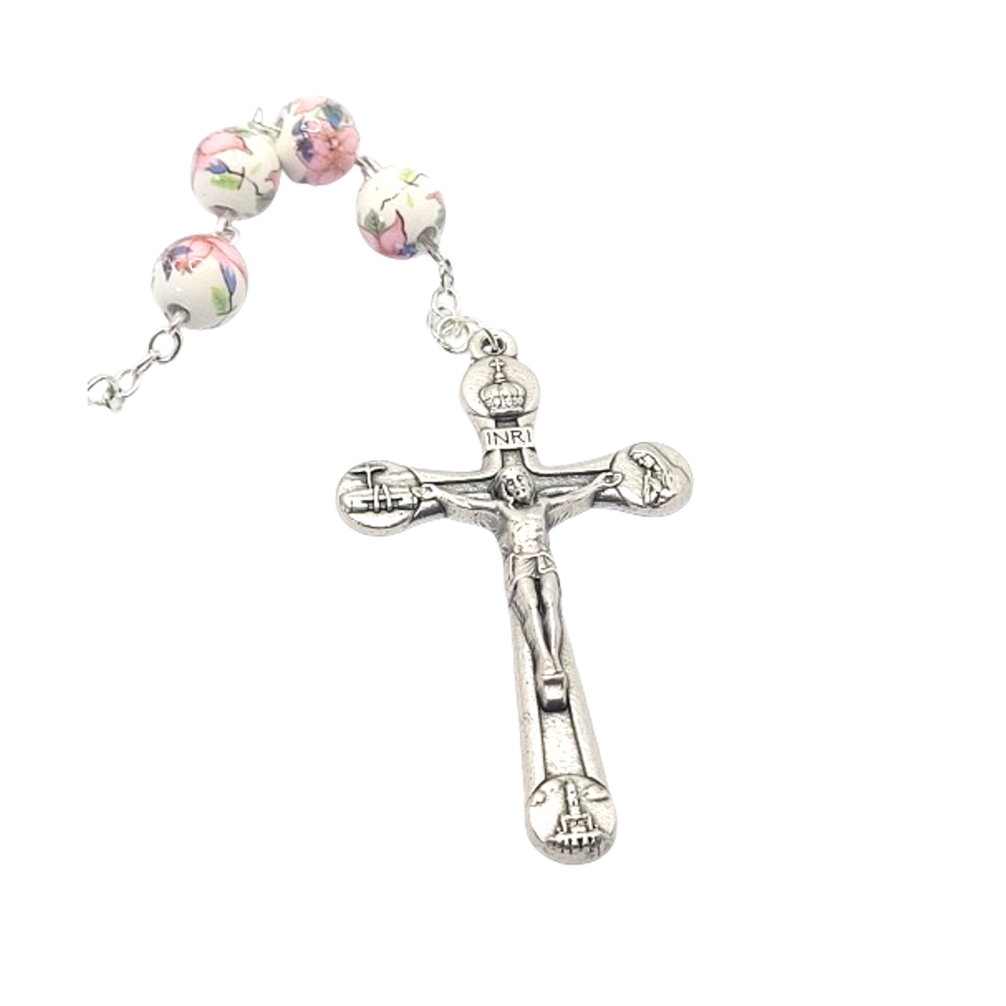 Devotion Rosary in Glass with Flowers