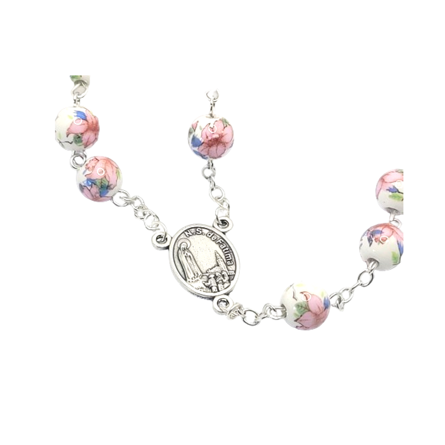 Devotion Rosary in Glass with Flowers