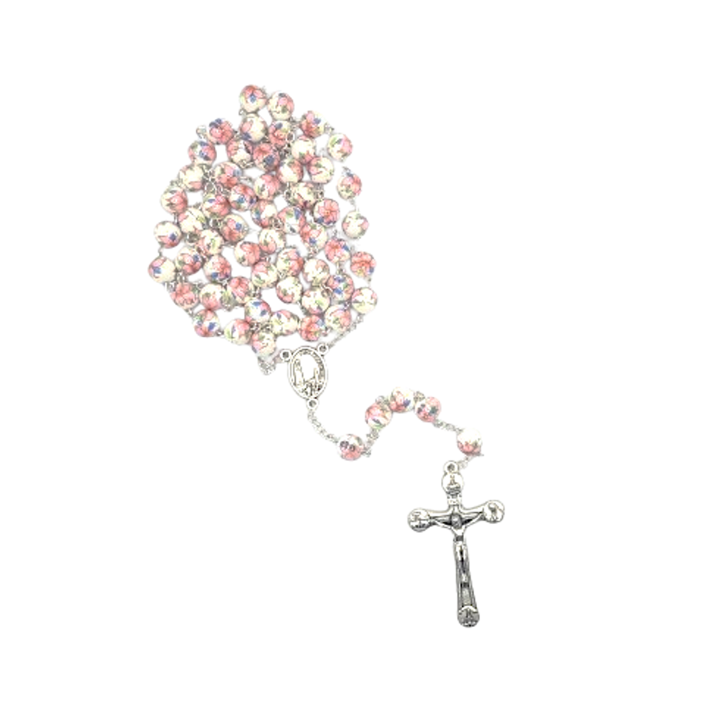 Devotion Rosary in Glass with Flowers