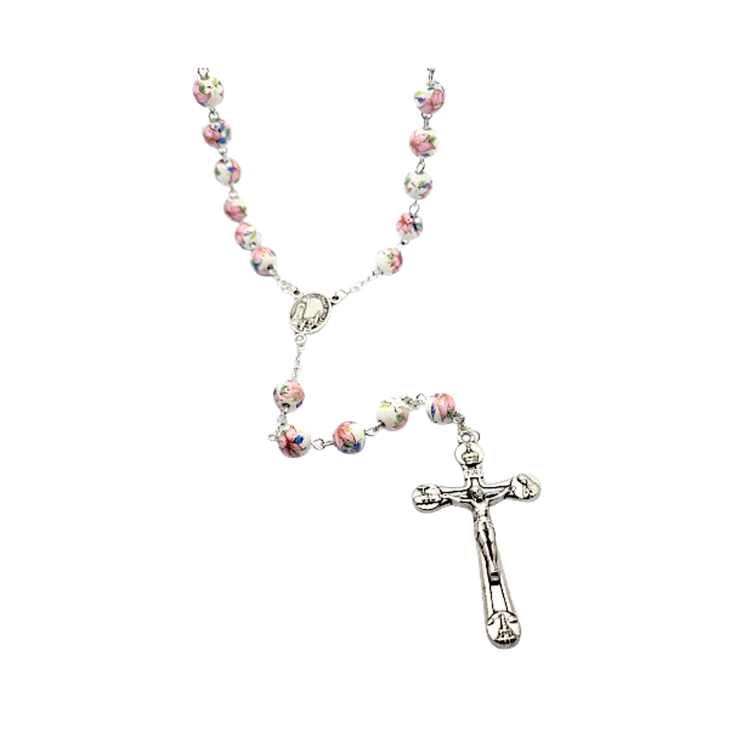 Devotion Rosary in Glass with Flowers