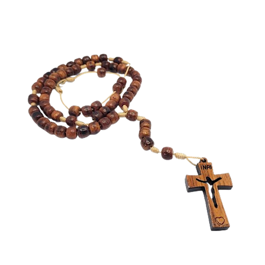 Wood Rosary Necklace