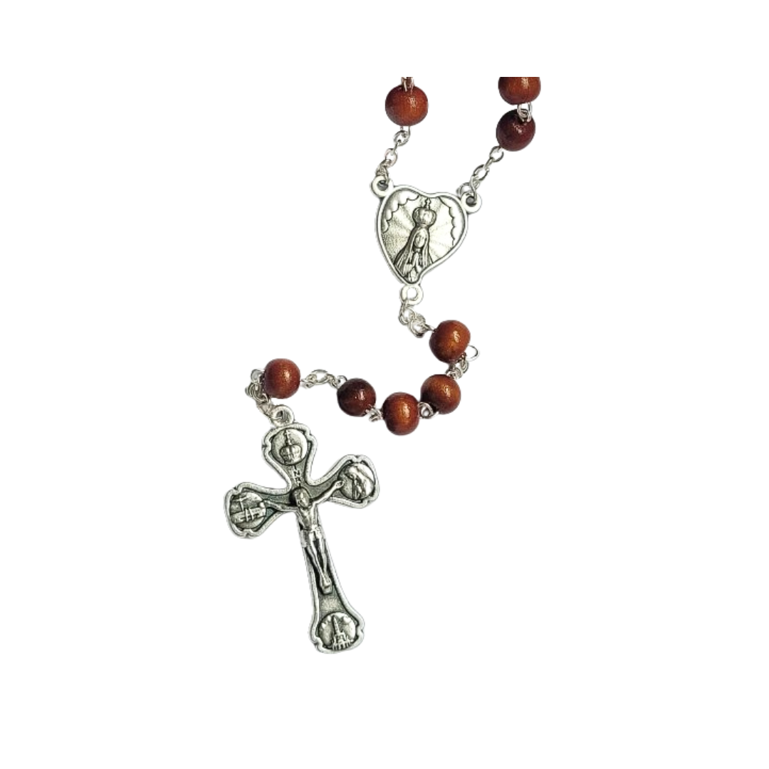 Three Little Shepherds of Fatima Wood Rosary