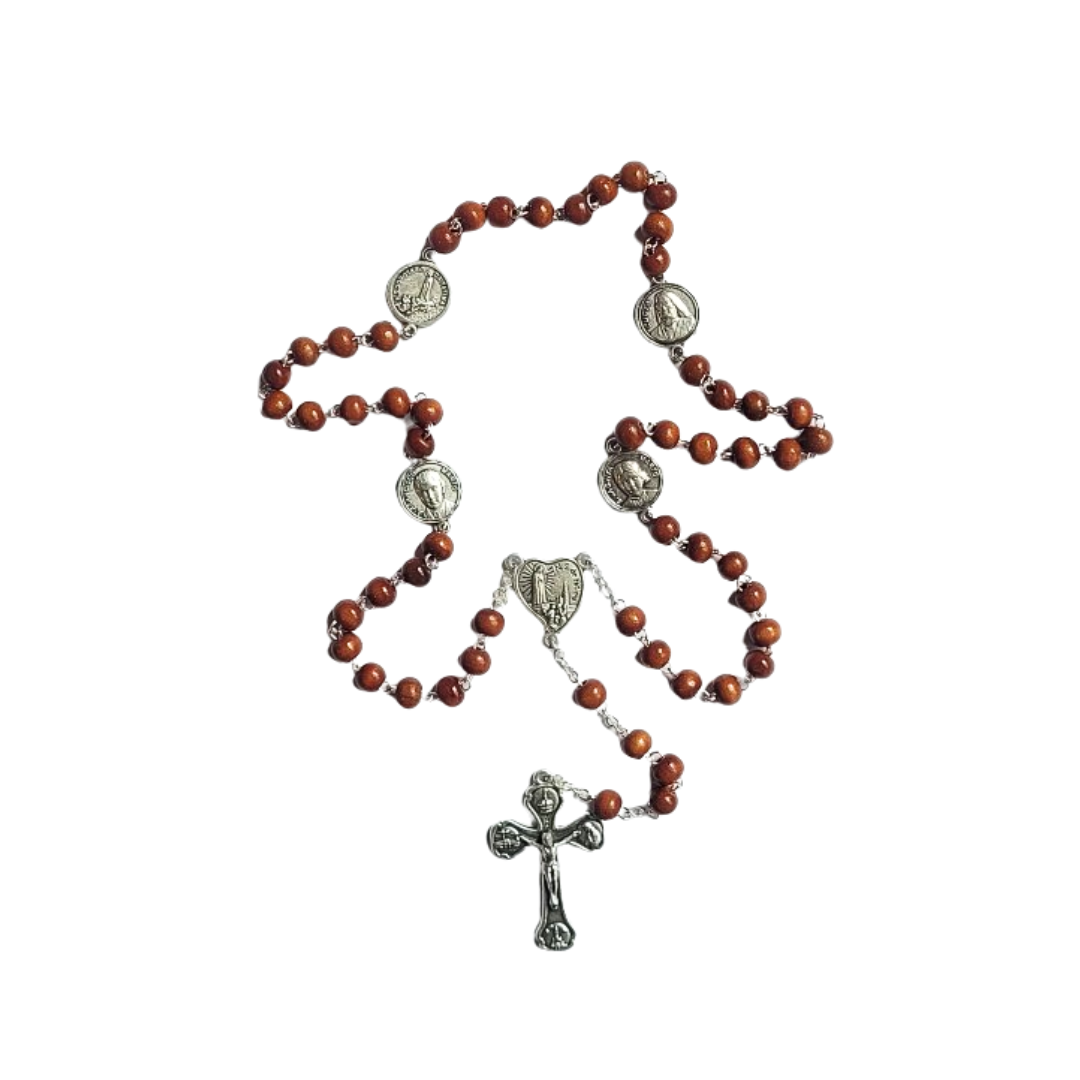 Three Little Shepherds of Fatima Wood Rosary