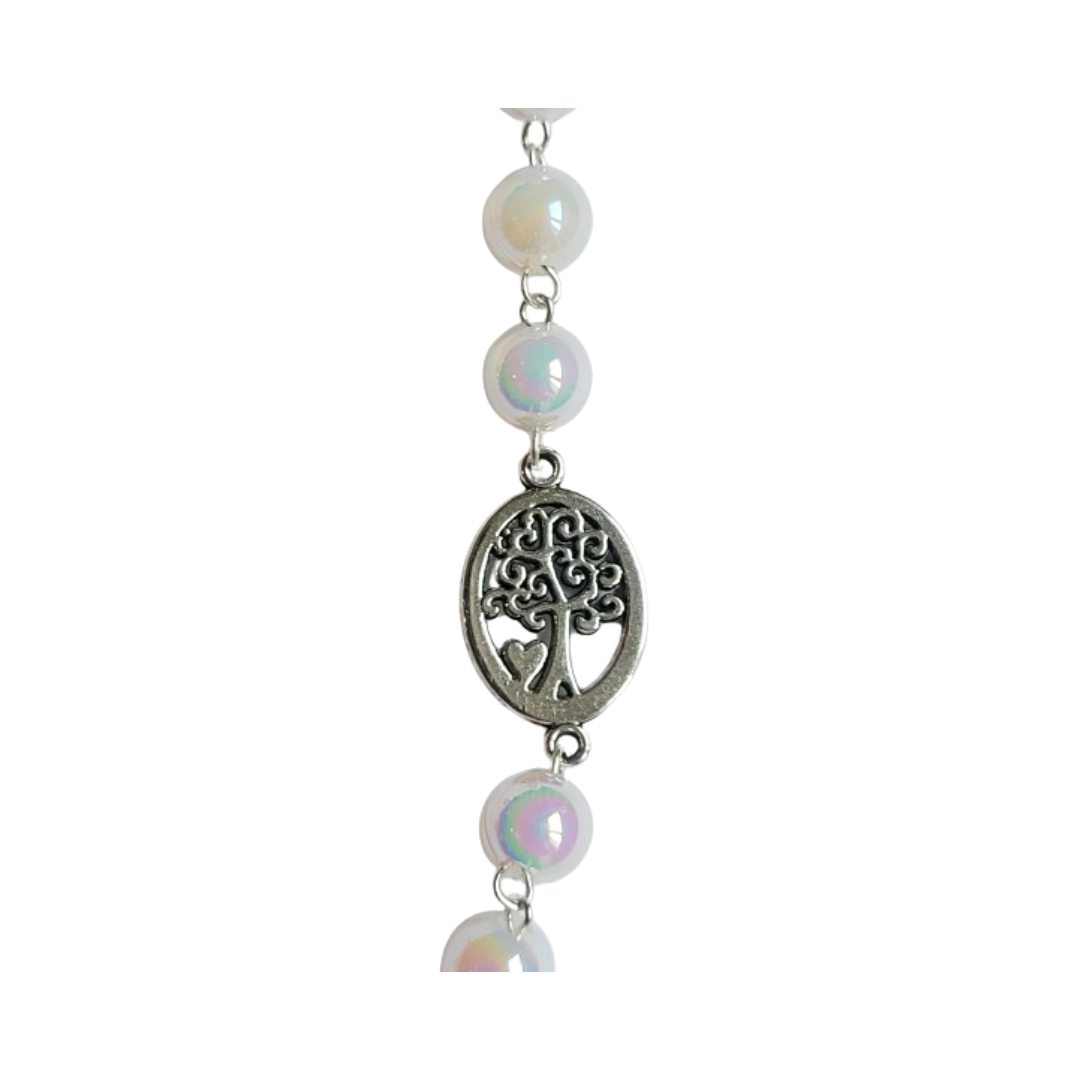 Tree of Life White Pearl Rosary